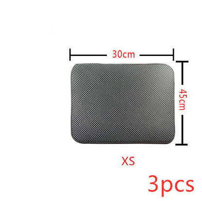 Double Layer Cat Litter Trapping Mat — Waterproof Bed Pad for Litter Box