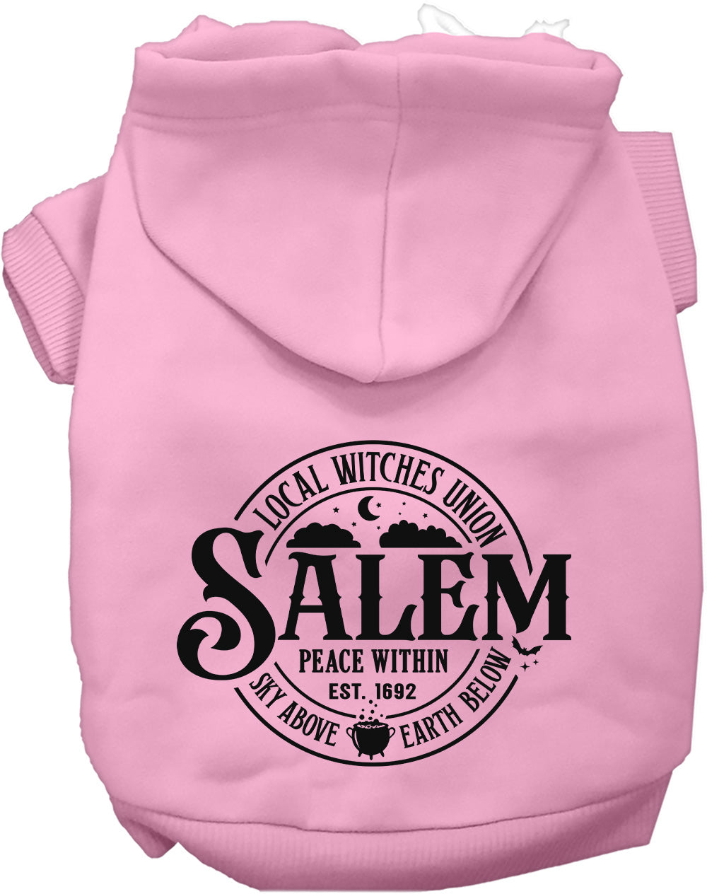 Dog Hoodie Salem Witches Union for Festive Halloween Pet