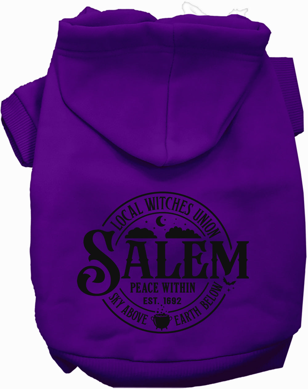 Salem Witches Union Spooky Halloween Pet Hoodie at Purrfect Pet Kingdom