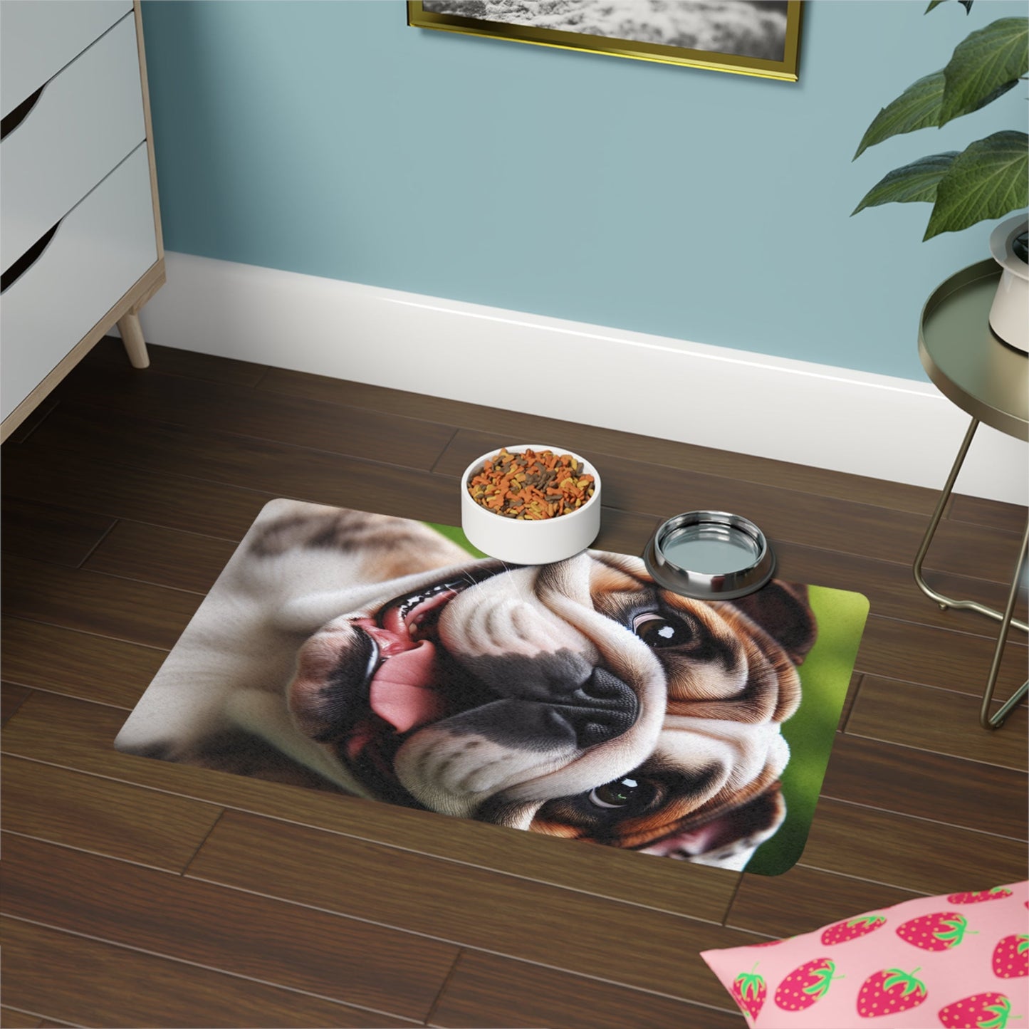 Vertical Pet Food Mat (12x18) - British Bulldog
