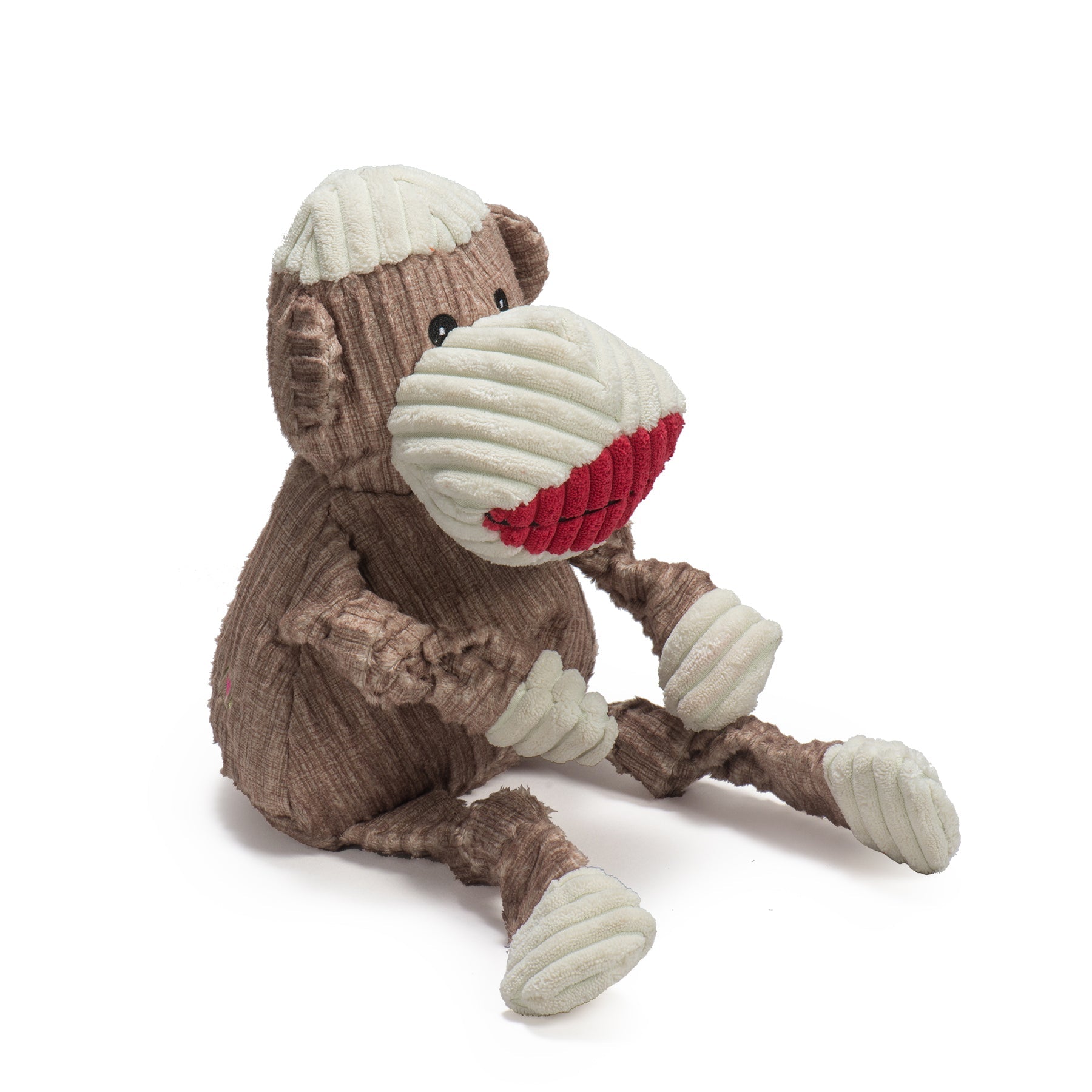 Dog Toy Stuey Sock Monkey Knottie Plush Toy for Daily Use - lifestyle product image for dog toy
