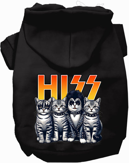 Hiss Kitties Parody Pet Hoodie: Fun Rocker Style at Purrfect Pet Kingdom