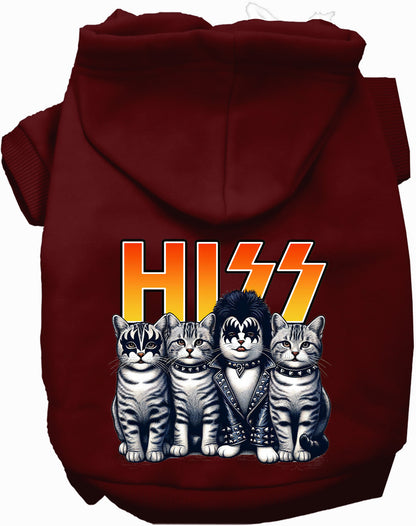 Hiss Kitties Parody Pet Hoodie: Fun Rocker Style at Purrfect Pet Kingdom