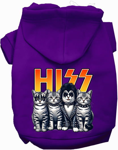 Hiss Kitties Parody Pet Hoodie: Fun Rocker Style at Purrfect Pet Kingdom