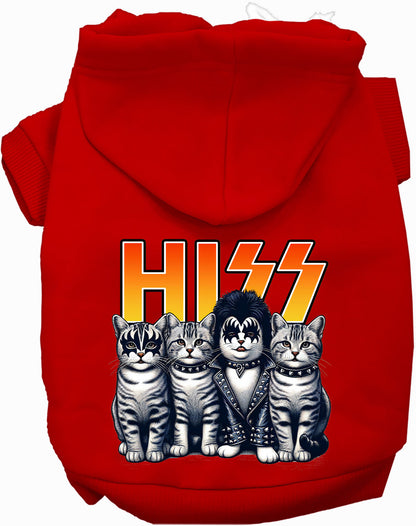 Hiss Kitties Parody Pet Hoodie: Fun Rocker Style at Purrfect Pet Kingdom