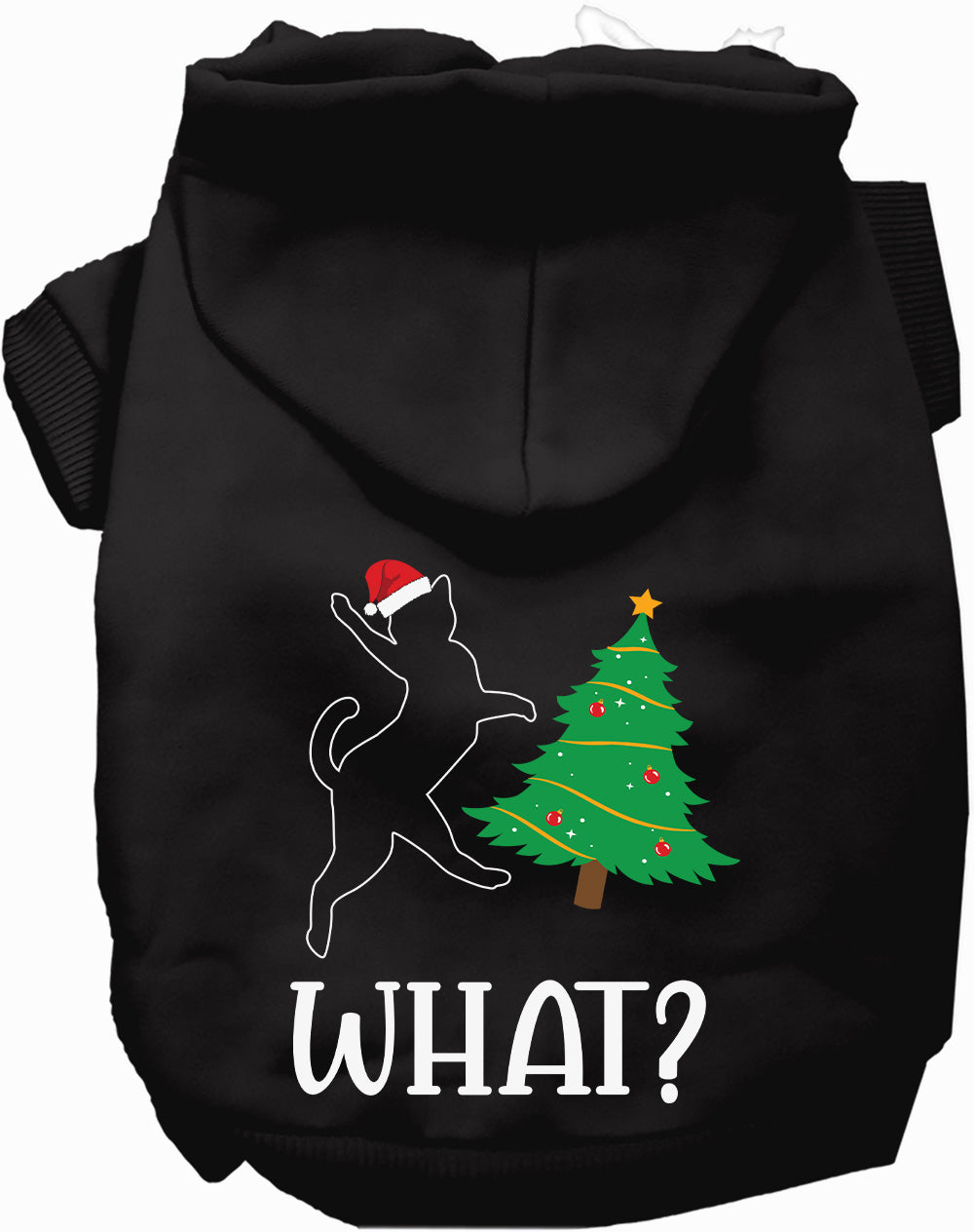 Dog Hoodie Kitty What Christmas Tree for Festive Holiday Pet