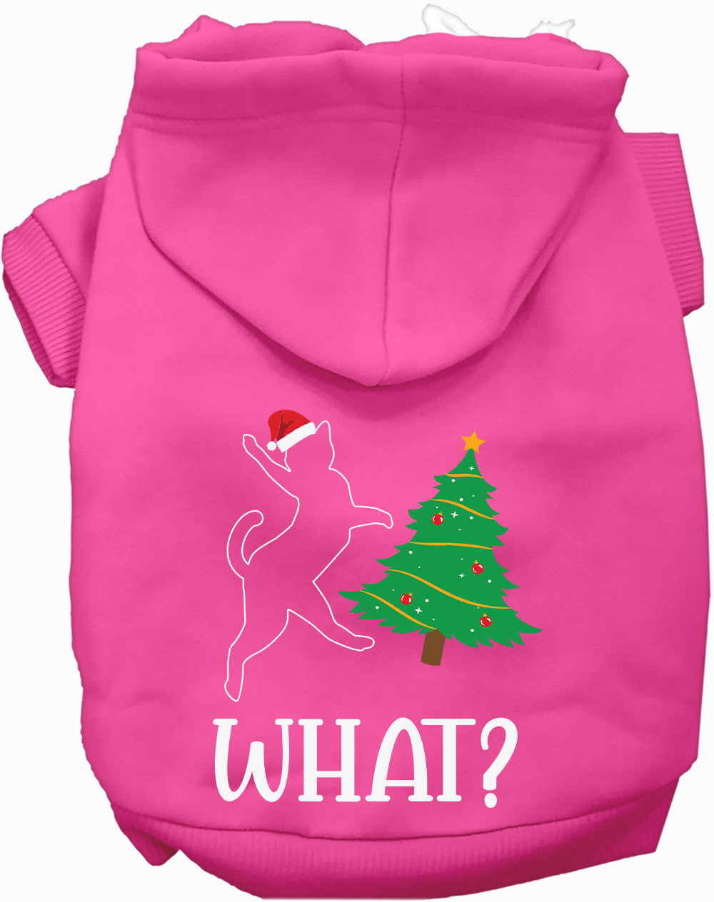 Dog Hoodie Kitty What Christmas Tree for Festive Holiday Pet