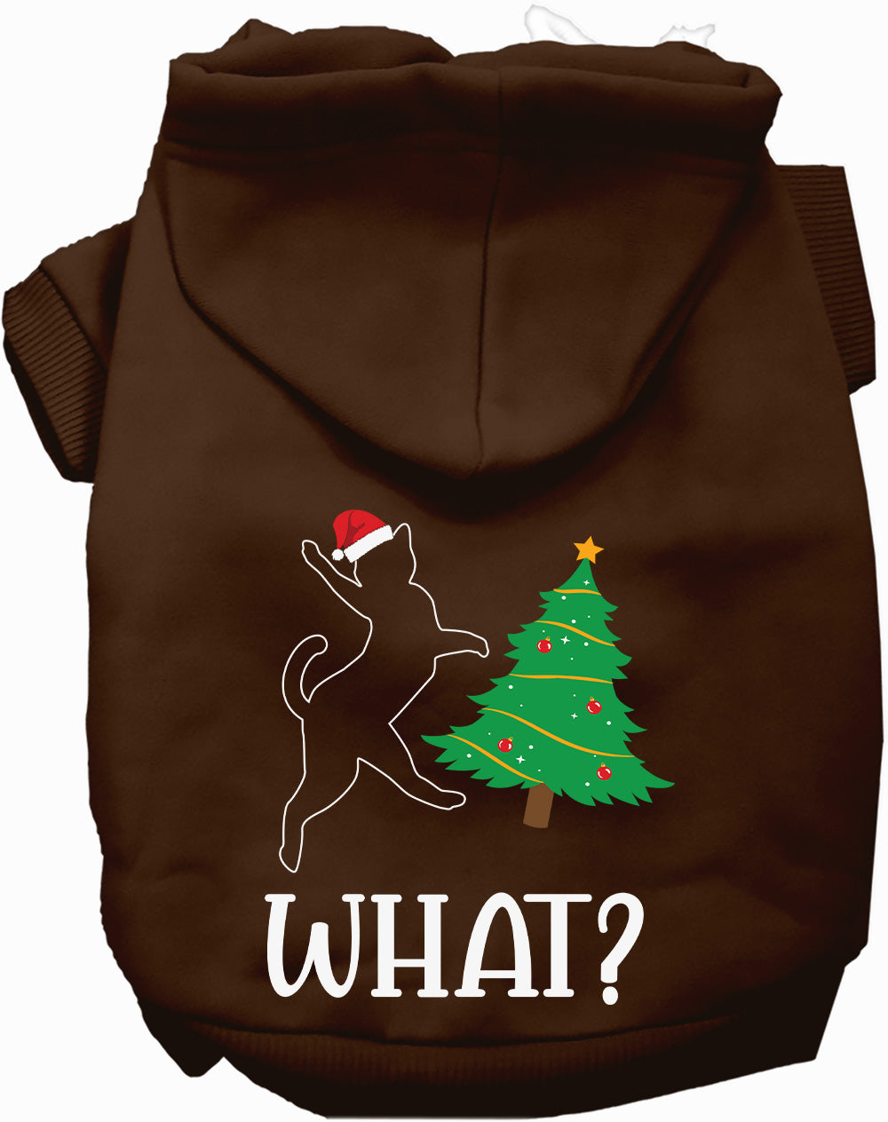 Dog Hoodie Kitty What Christmas Tree for Festive Holiday Pet