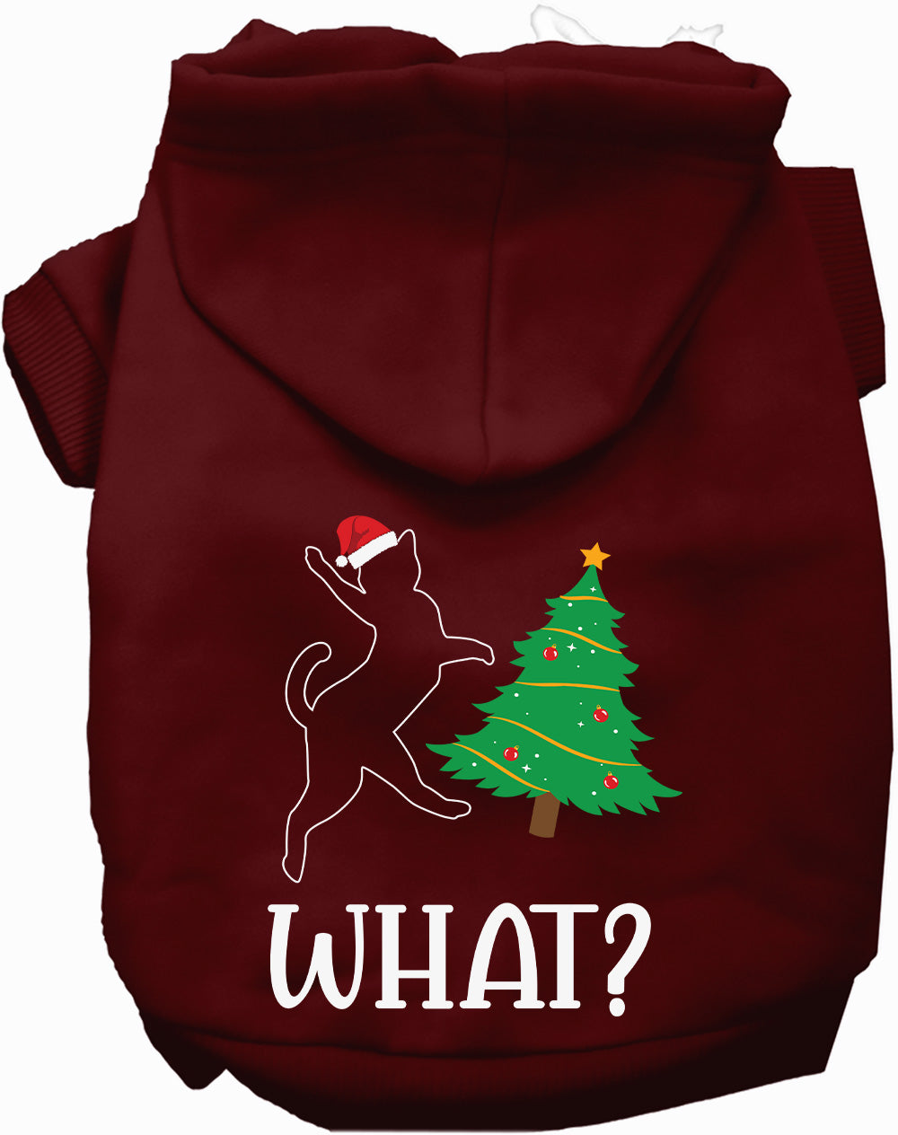Dog Hoodie Kitty What Christmas Tree for Festive Holiday Pet