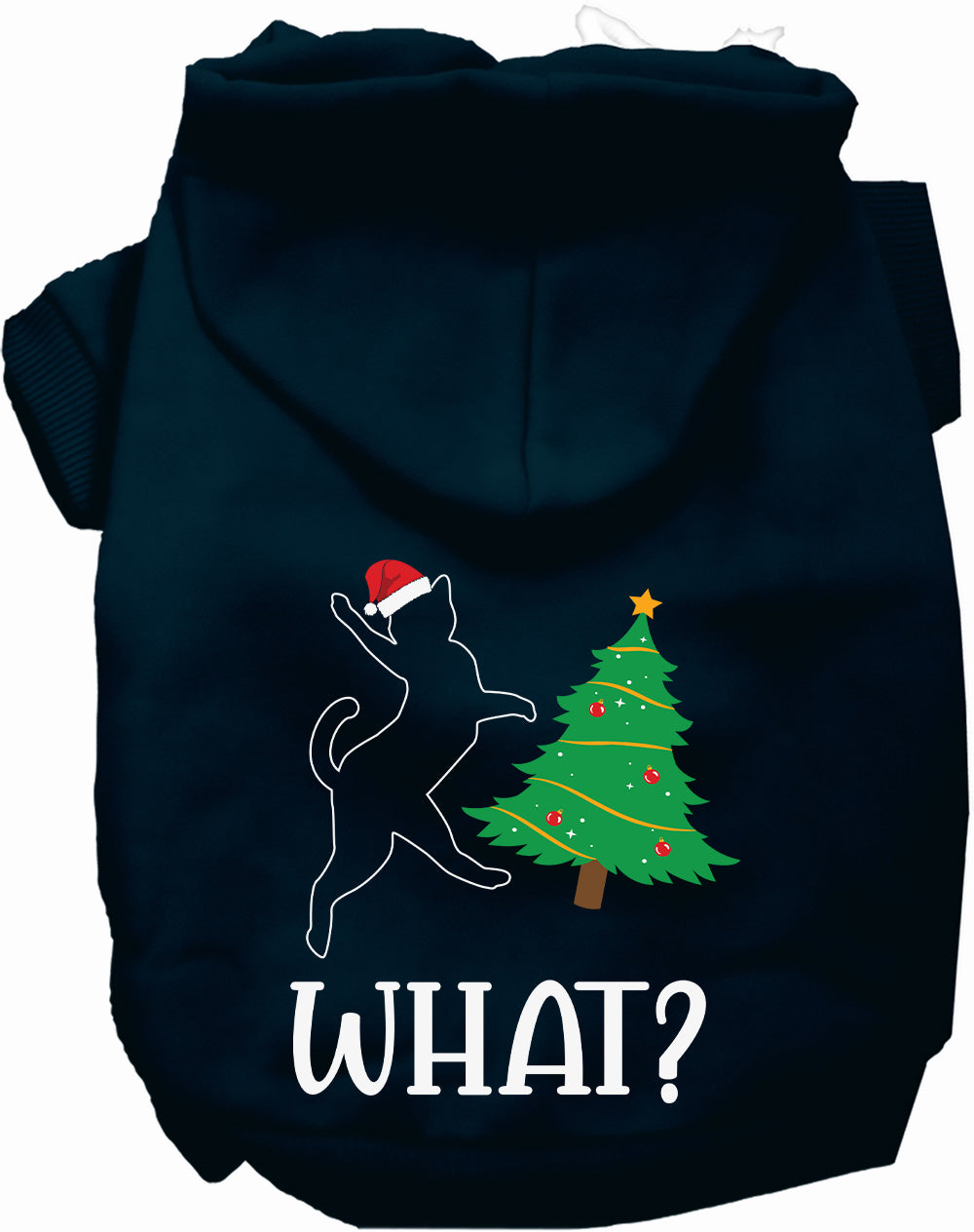 Dog Hoodie Kitty What Christmas Tree for Festive Holiday Pet