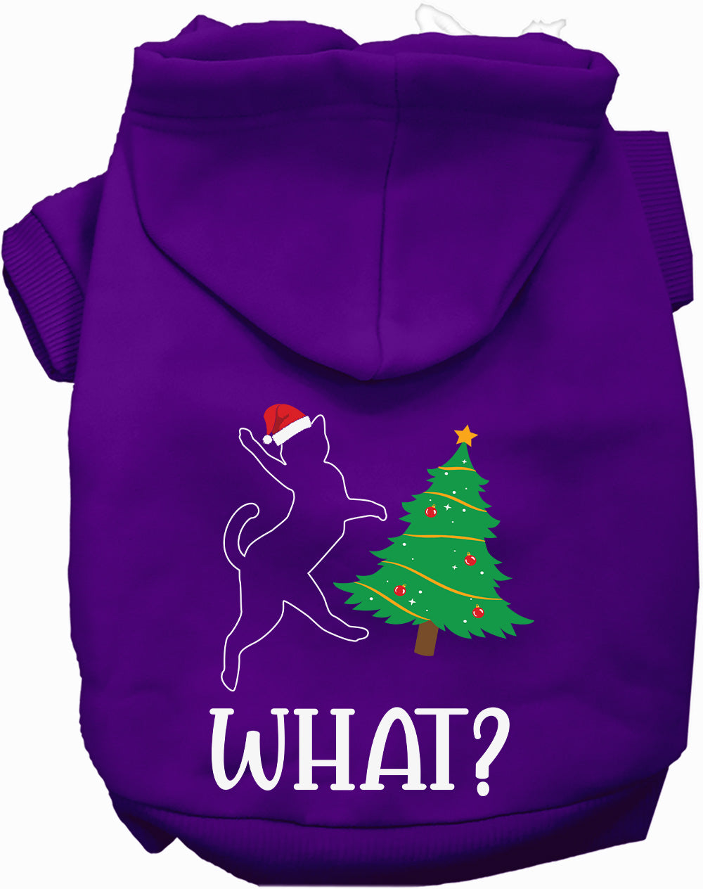 Dog Hoodie Kitty What Christmas Tree for Festive Holiday Pet