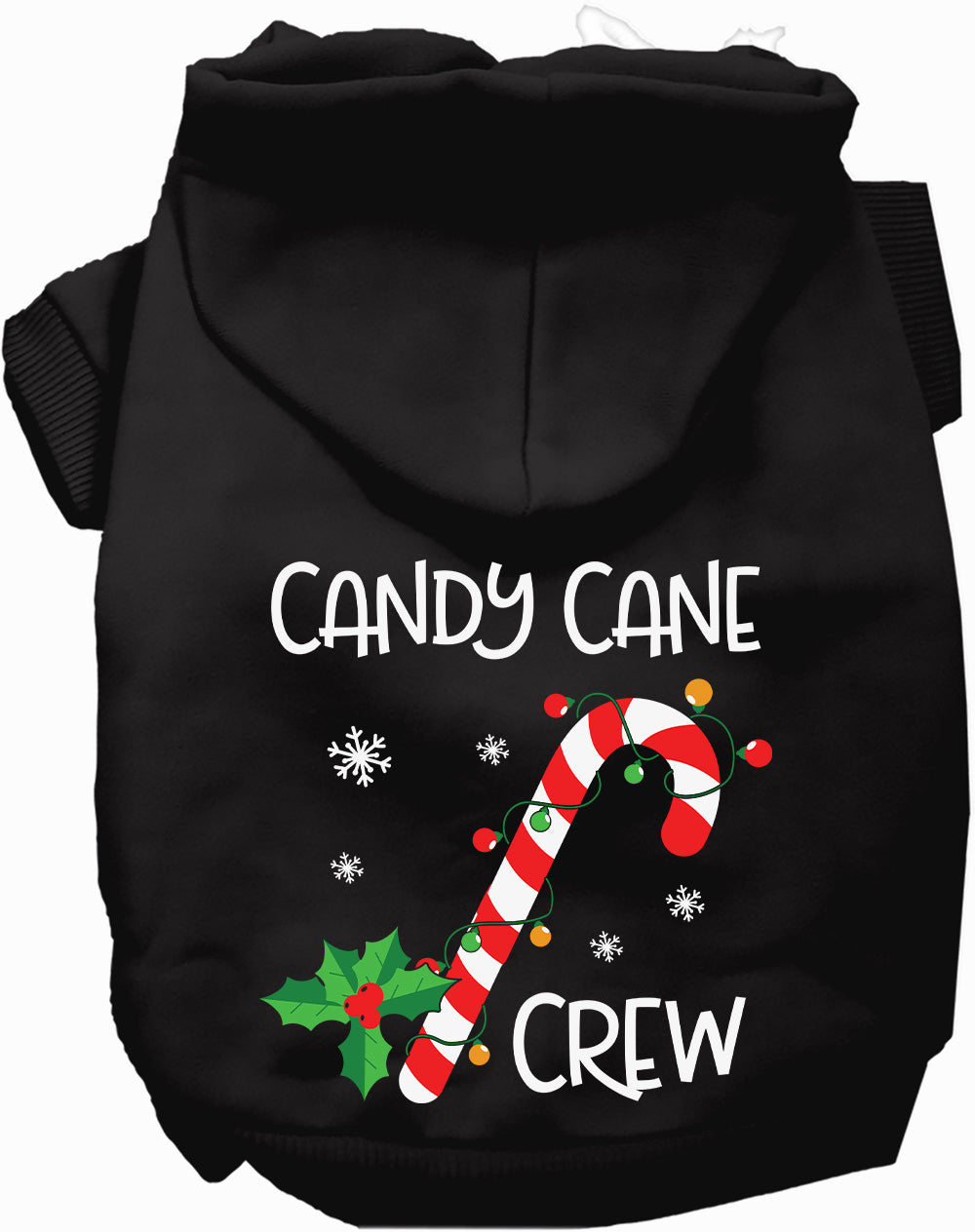 Dog Hoodie Candy Cane Crew for Festive Halloween Pet Style