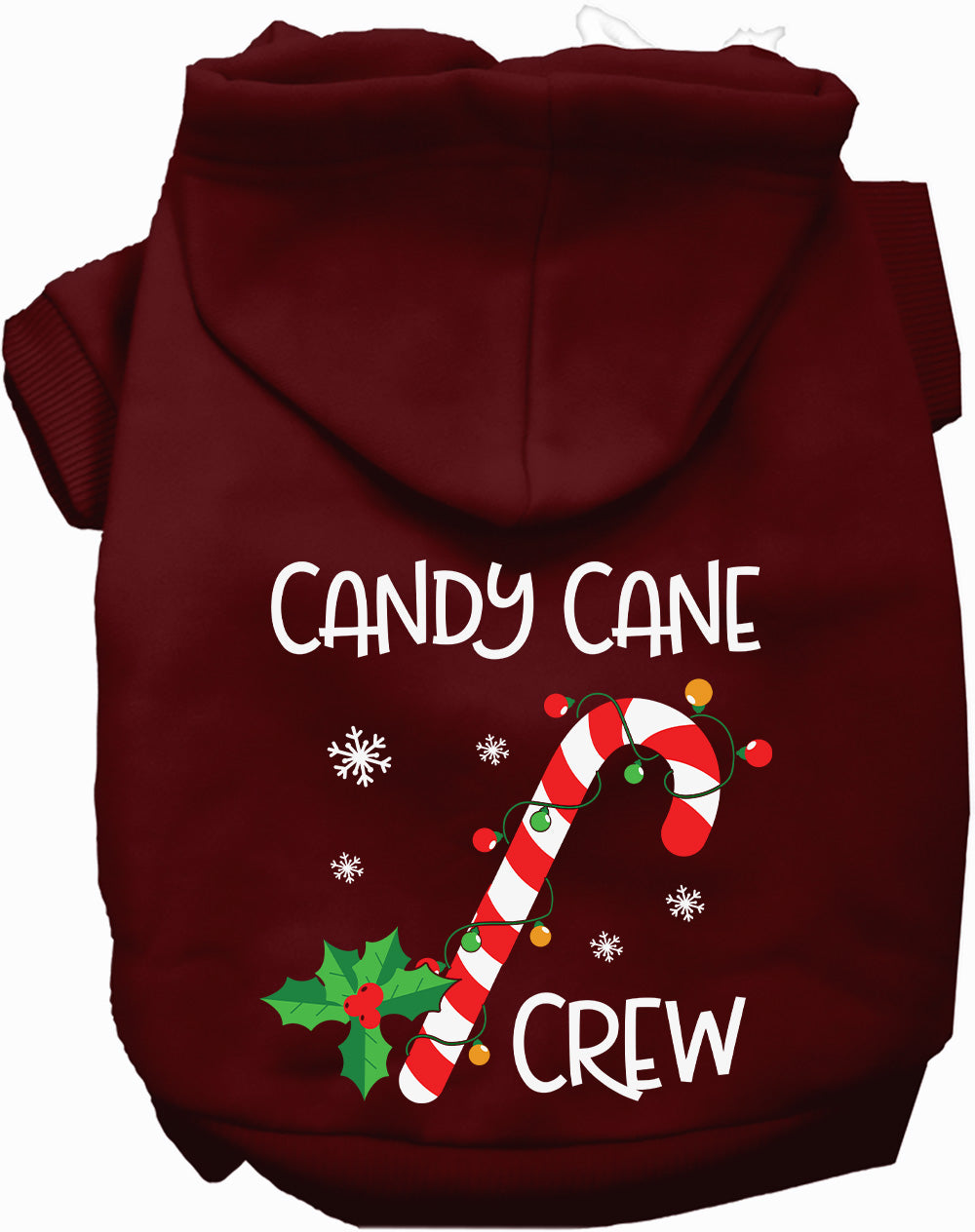 Dog Hoodie Candy Cane Crew for Festive Halloween Pet Style