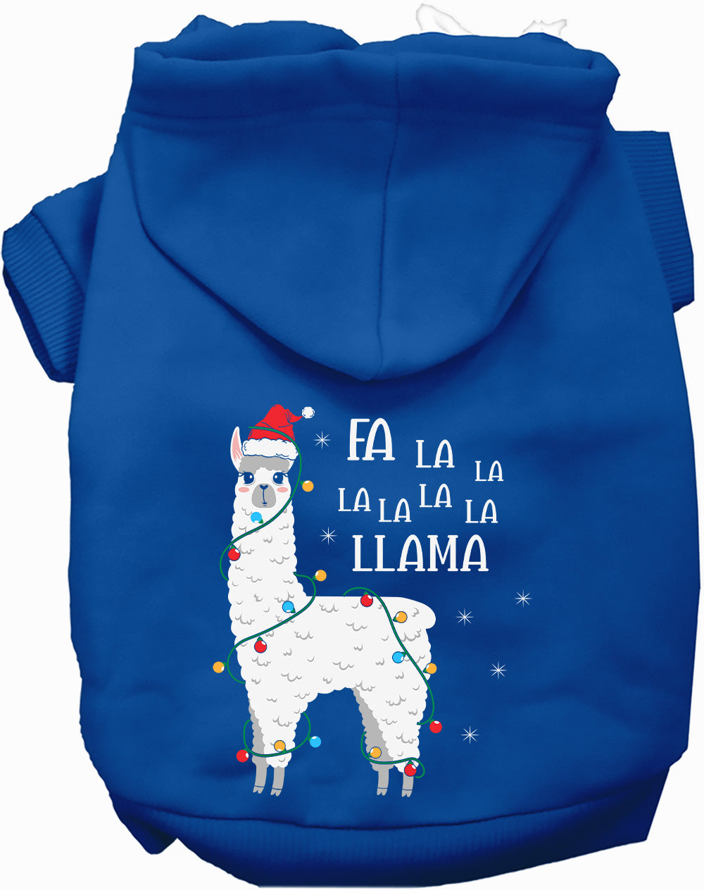 Dog Hoodie Falalala Llama for Festive Holiday Pet Comfort