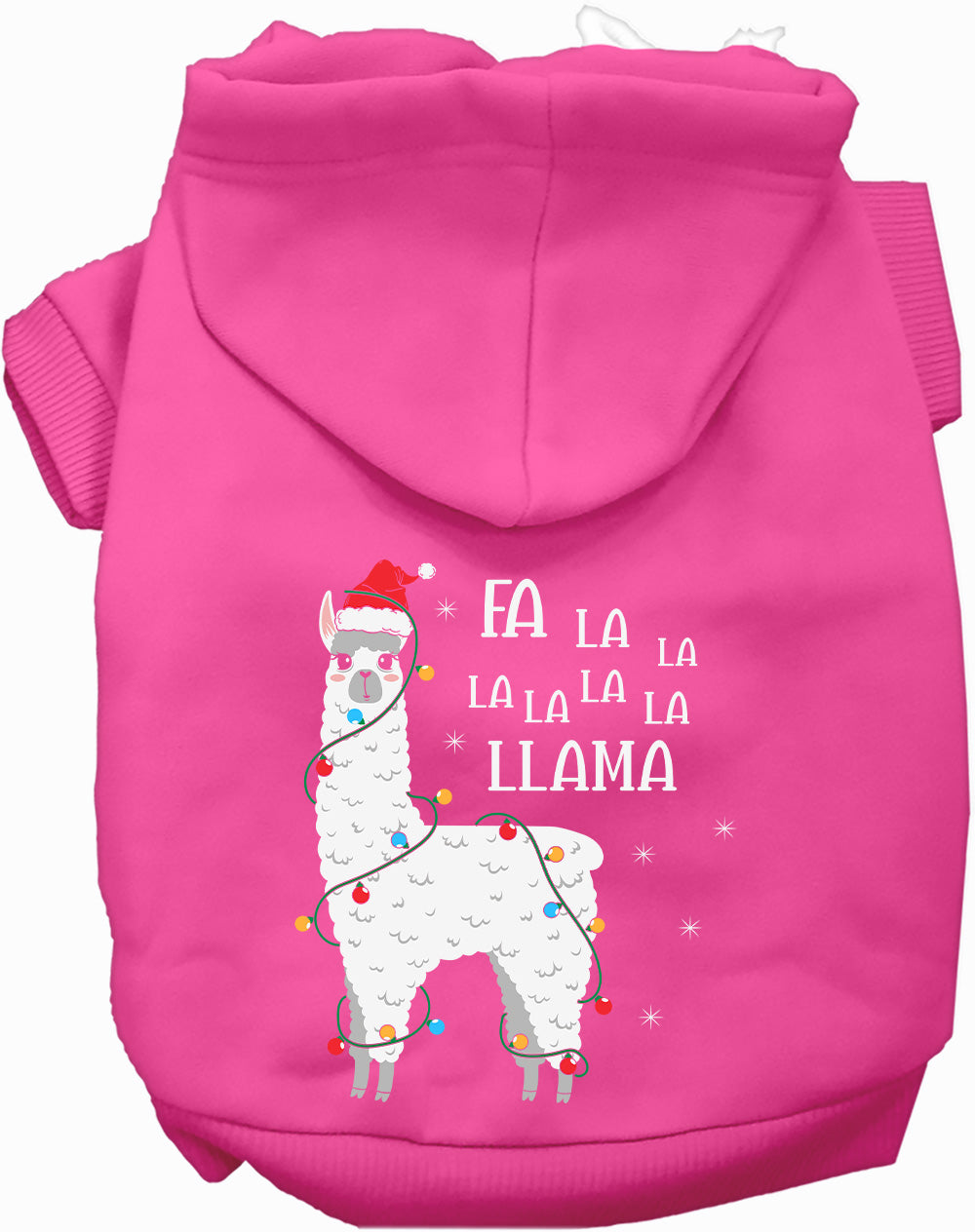 Dog Hoodie Falalala Llama for Festive Holiday Pet Comfort