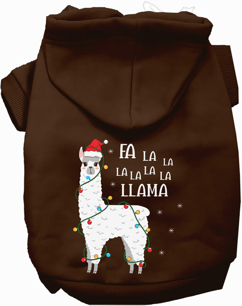 Dog Hoodie Falalala Llama for Festive Holiday Pet Comfort