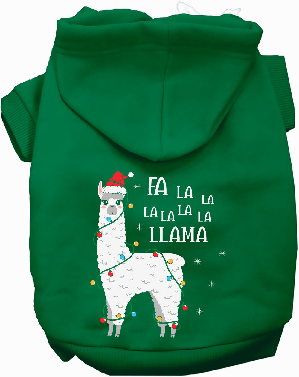 Dog Hoodie Falalala Llama for Festive Holiday Pet Comfort