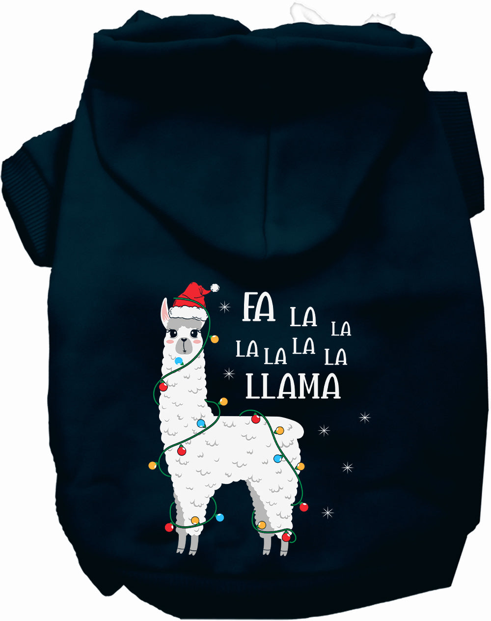 Dog Hoodie Falalala Llama for Festive Holiday Pet Comfort