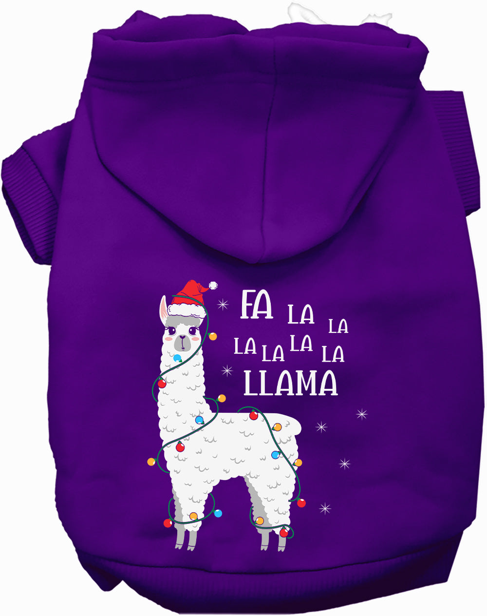 Dog Hoodie Falalala Llama for Festive Holiday Pet Comfort