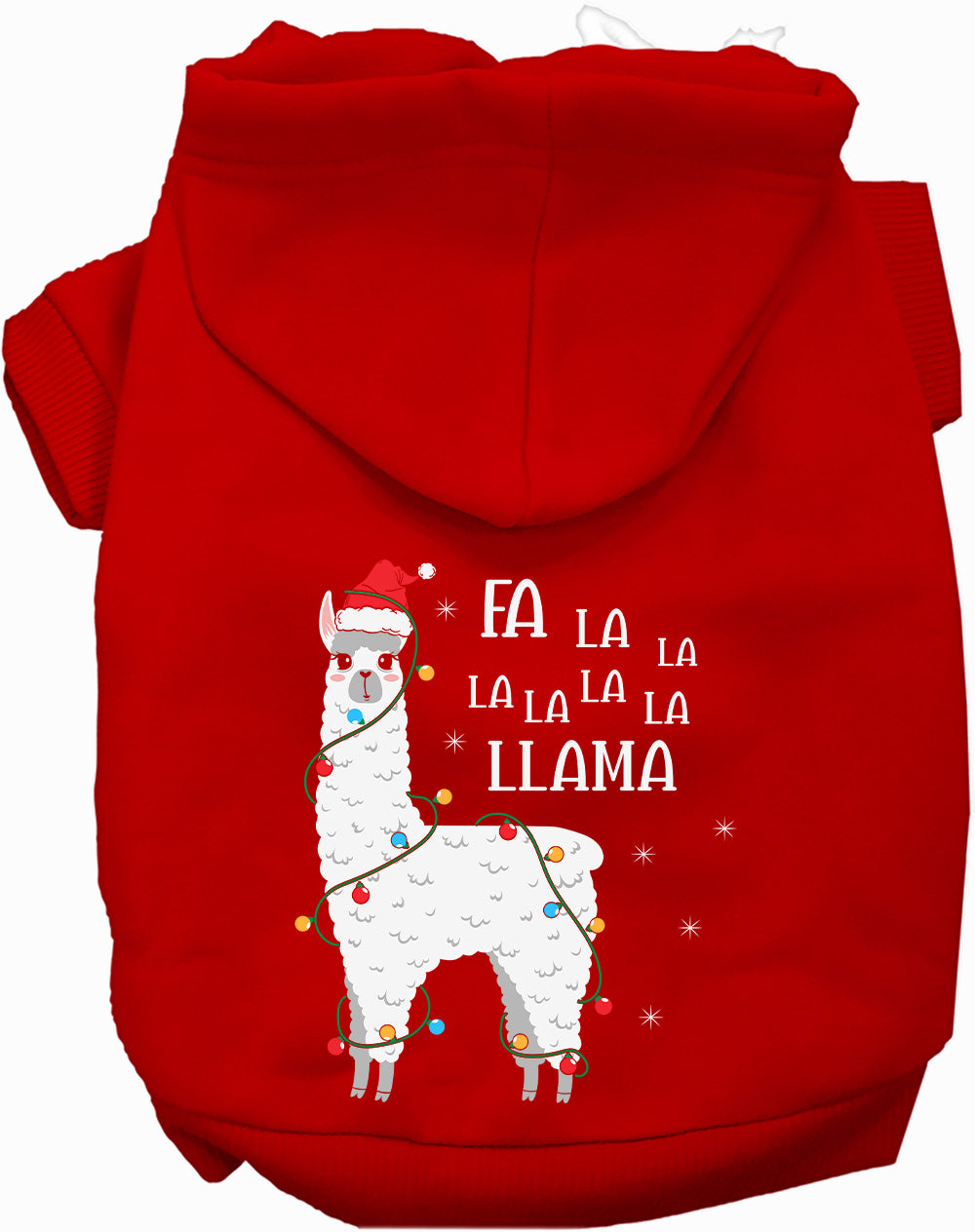 Dog Hoodie Falalala Llama for Festive Holiday Pet Comfort