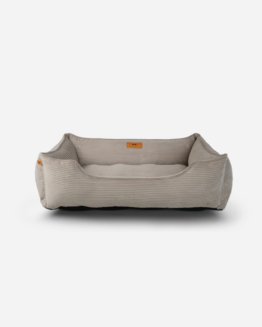 Purrfect Kingdom™ - Taupe Corduroy Bolster Pet Bed
