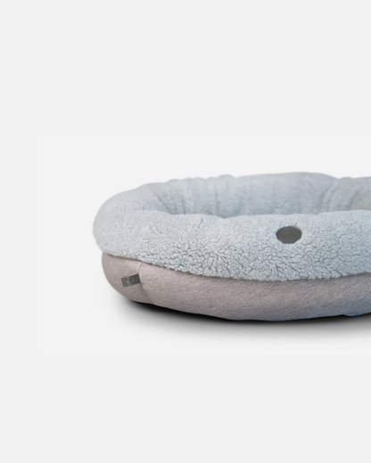 Chester & Lee Gray Furry Donut Calming Dog Bed Small to Large