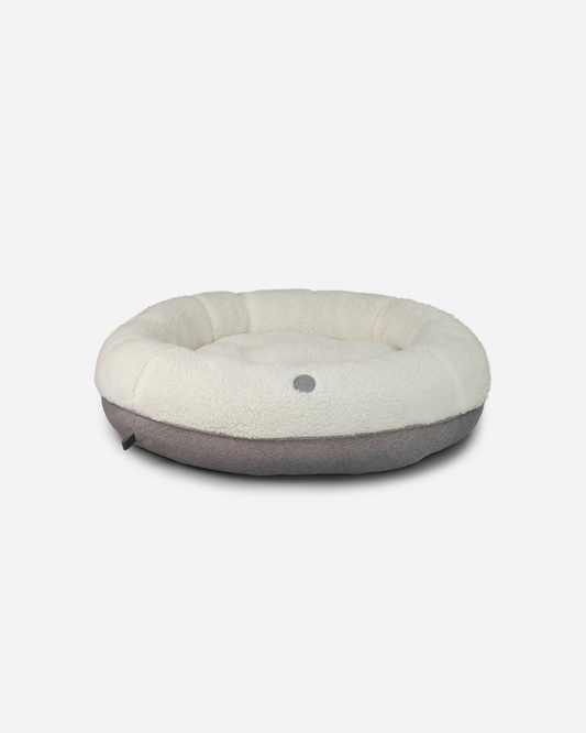 Purrfect Kingdom™ - Furry Beige Donut Pet Bed
