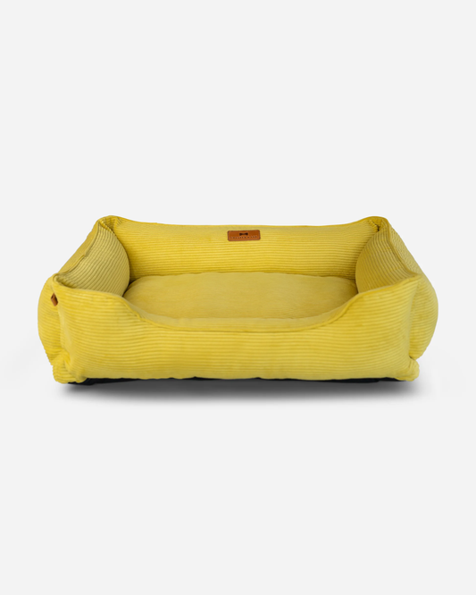 Purrfect Kingdom™ - Sunny Yellow Corduroy Pet Sleeper Bed