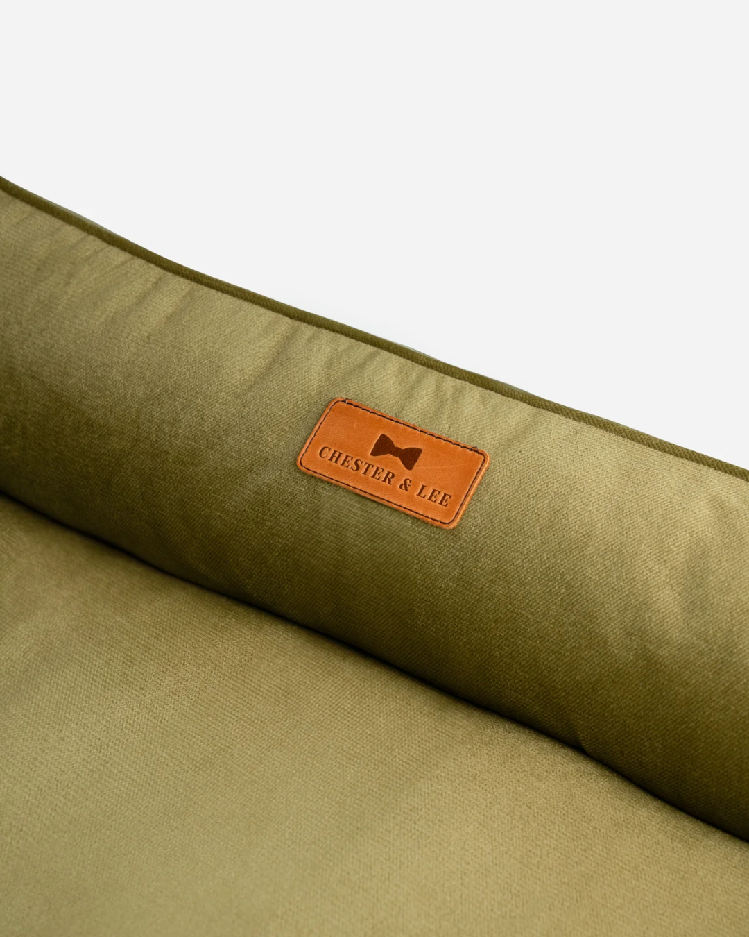 Purrfect Kingdom™ - Velvet Olive Bolster Pet Bed