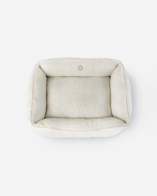 Purrfect Kingdom™ - Furry Beige Bolster Pet Bed