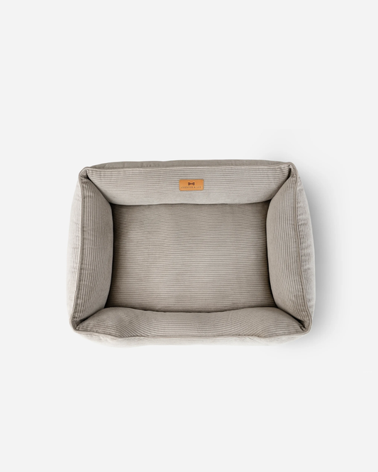 Purrfect Kingdom™ - Taupe Corduroy Bolster Pet Bed