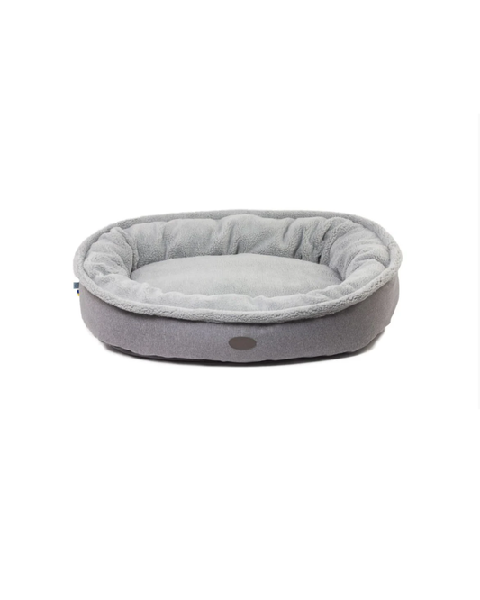 Chester & Lee Plush Furry Bagel Dog Bed for Calming Comfort