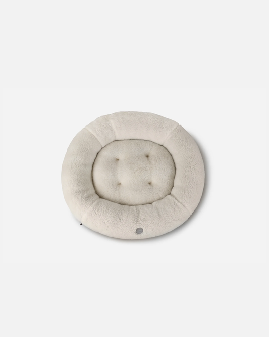Purrfect Kingdom™ - Furry Beige Donut Pet Bed