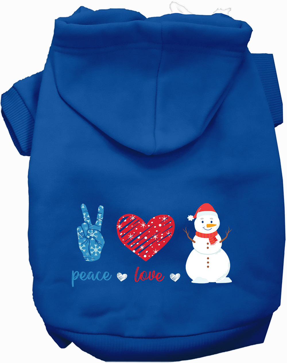 Dog Hoodie Peace Love and Snow for Everyday Pet Style and