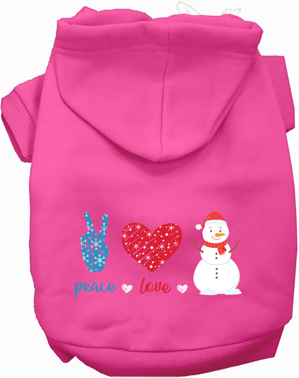 Dog Hoodie Peace Love and Snow for Everyday Pet Style and