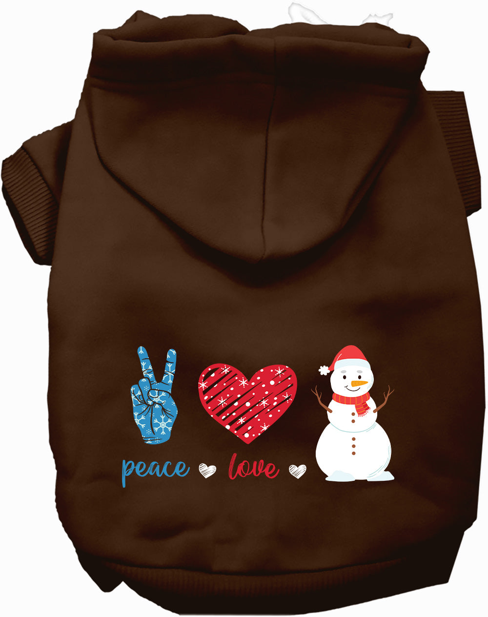 Dog Hoodie Peace Love and Snow for Everyday Pet Style and