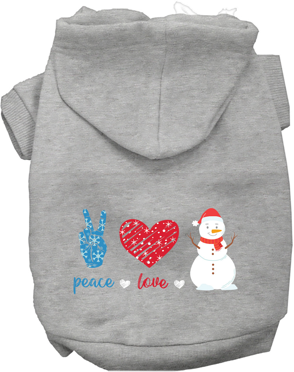 Dog Hoodie Peace Love and Snow for Everyday Pet Style and