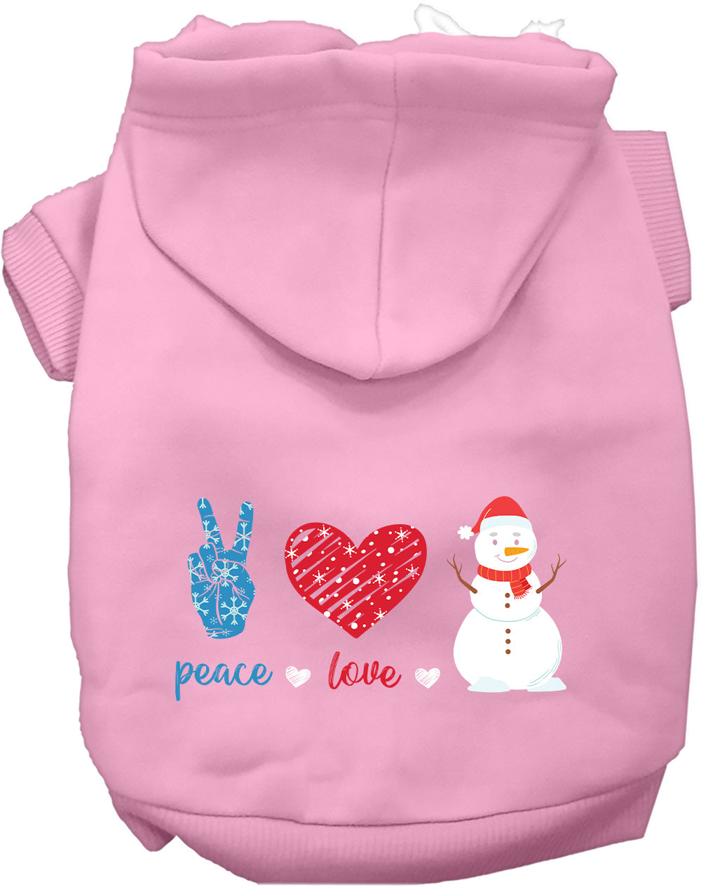 Dog Hoodie Peace Love and Snow for Everyday Pet Style and