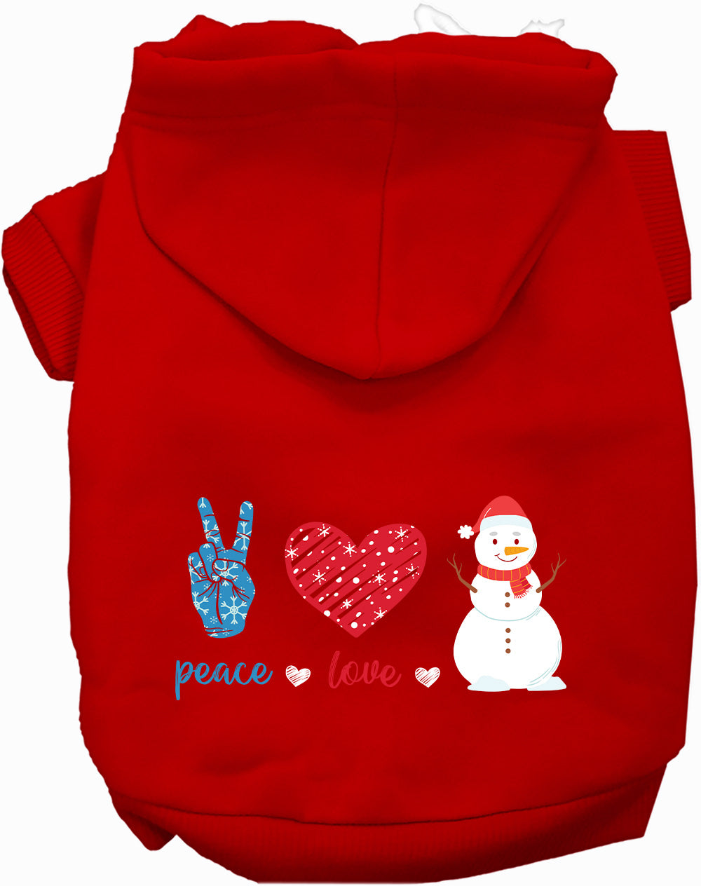 Dog Hoodie Peace Love and Snow for Everyday Pet Style and