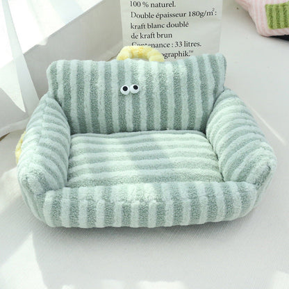 Cozy Big Eyes Sofa Nest Dog Bed for Warmth and Comfort Sleep