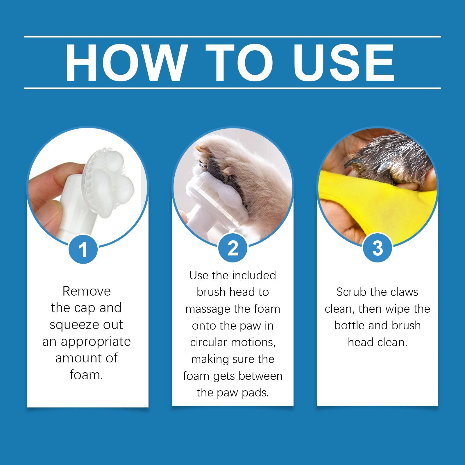 Pet Paw Cleaner Deep Wash Feet For Dogs And Cats Soles And Pads Care Foam - Purrfect Pet Kingdom