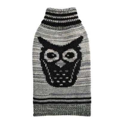 Growl Owl Grey Turtleneck Dog Sweater