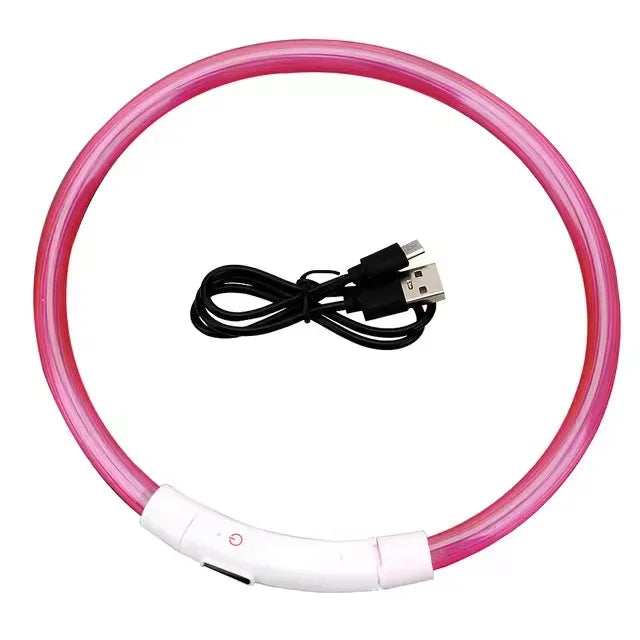 Night walk dog USB charging Light dog collar Led night light battery dog loss prevention puppy cat collar