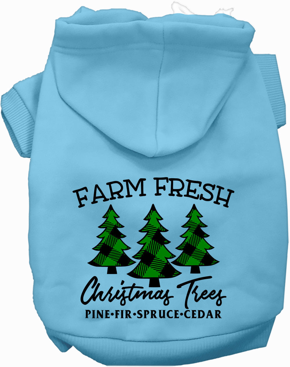 Dog Hoodie Farm Fresh Christmas Trees for Festive Holiday