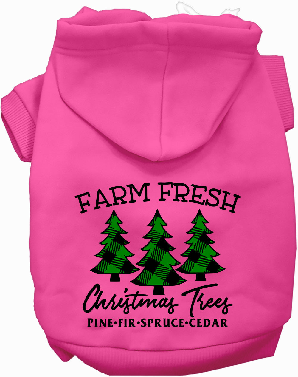 Dog Hoodie Farm Fresh Christmas Trees for Festive Holiday
