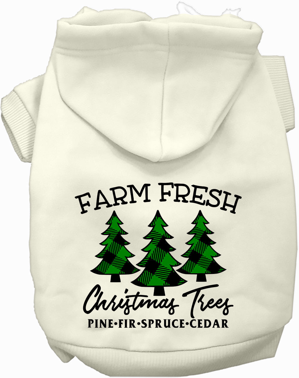 Dog Hoodie Farm Fresh Christmas Trees for Festive Holiday