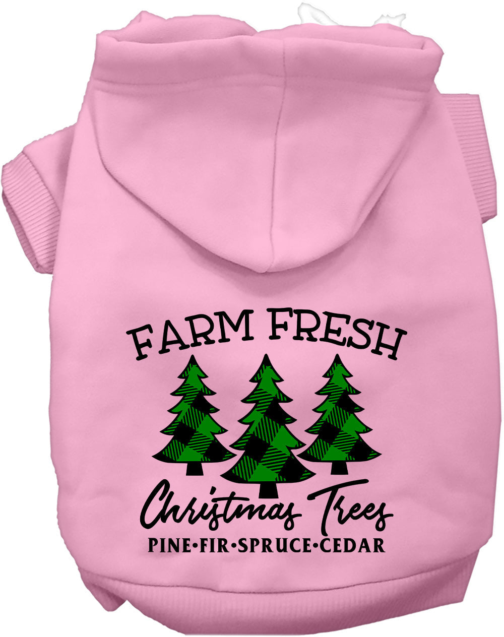 Dog Hoodie Farm Fresh Christmas Trees for Festive Holiday