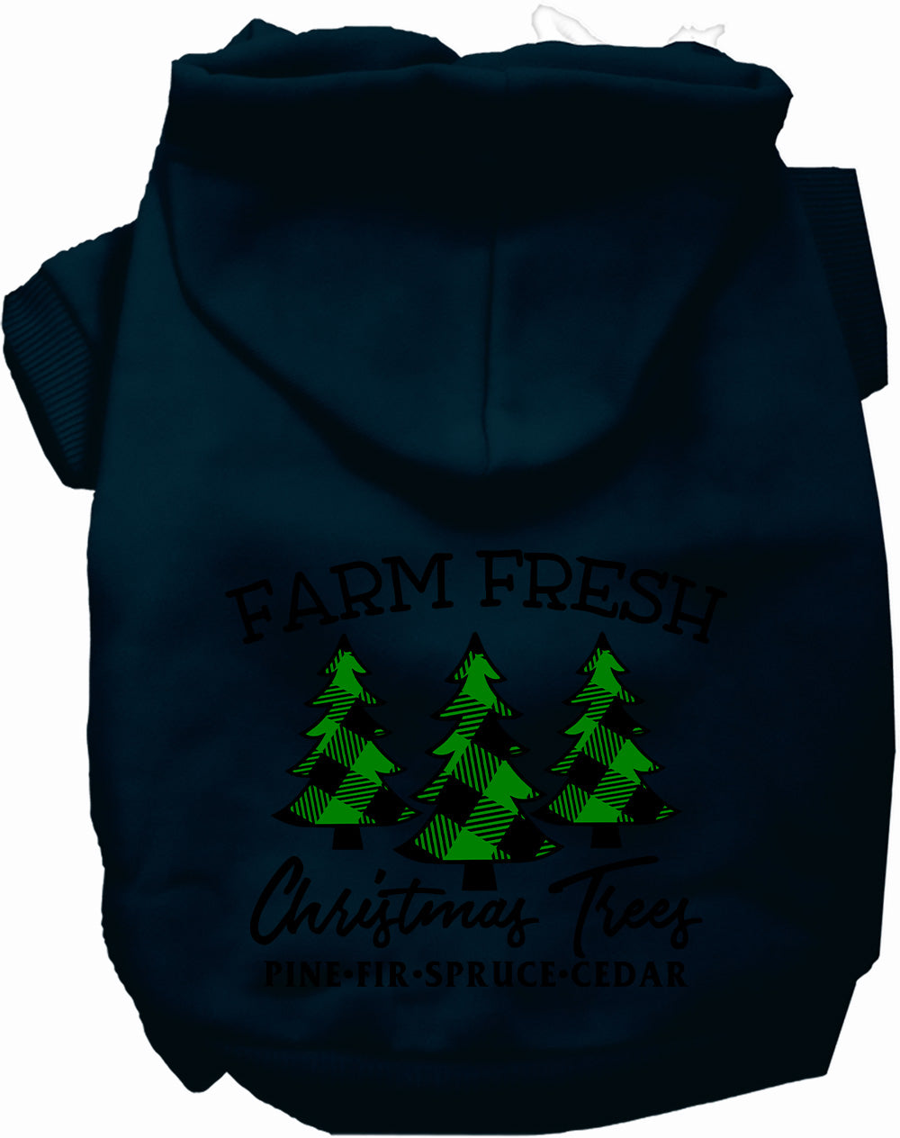 Dog Hoodie Farm Fresh Christmas Trees for Festive Holiday