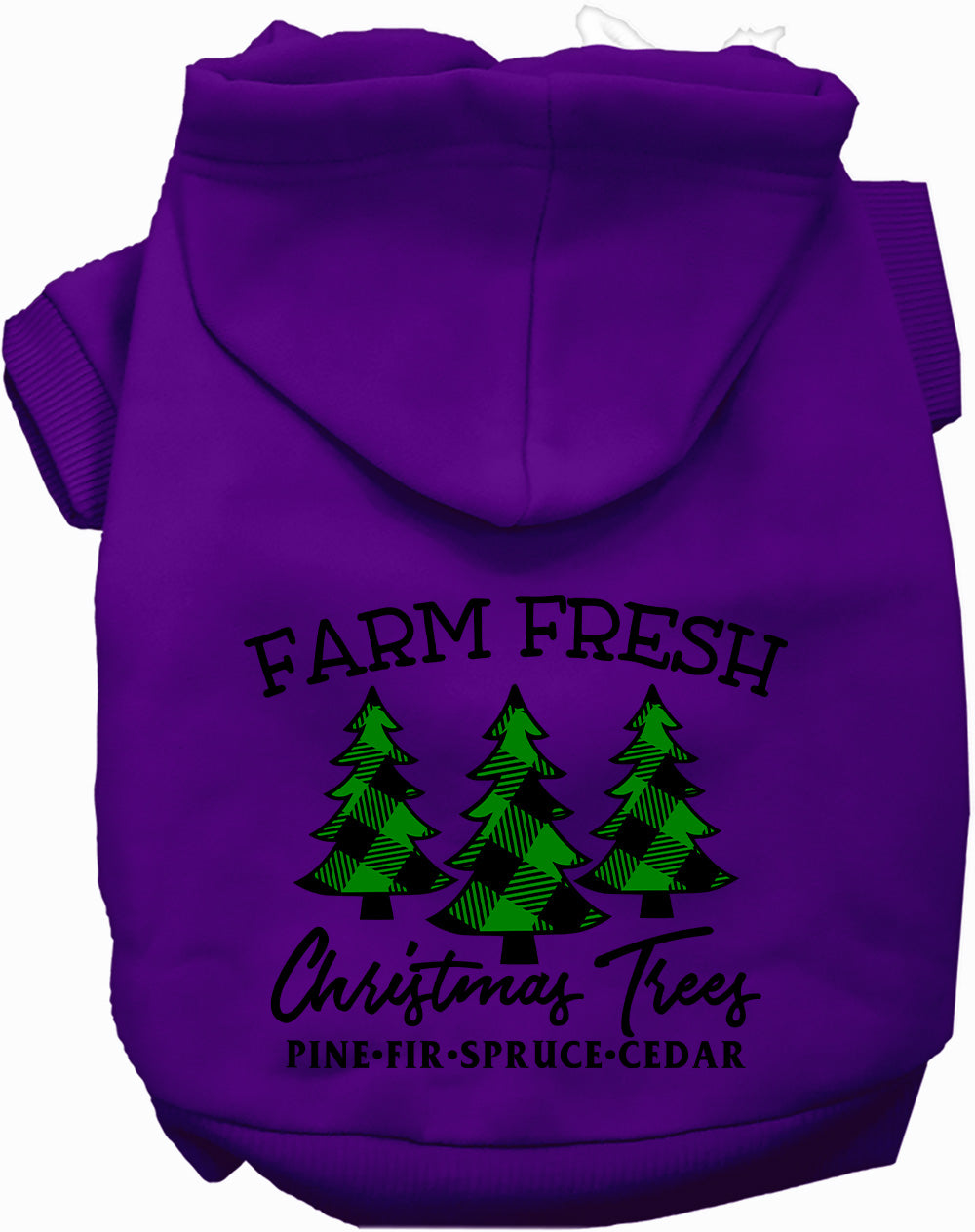 Dog Hoodie Farm Fresh Christmas Trees for Festive Holiday