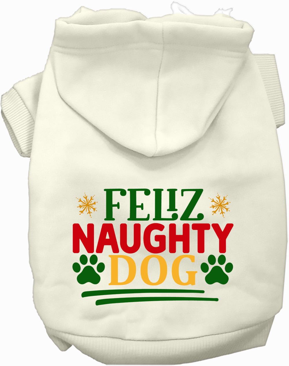 Dog Hoodie Feliz Naughty Dog for Festive Holiday Pet Comfort